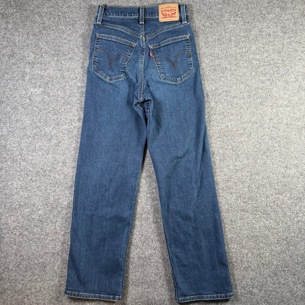Levi's Ribcage Straight Ankle Jeans Womens 25 x 27 Blue High Rise 72693-0106
